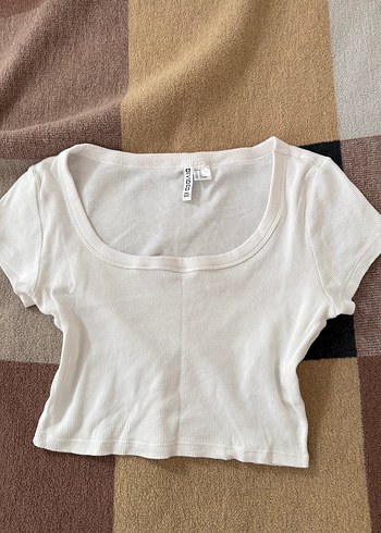 Kadın Beyaz Kısa Kollu Crop Top