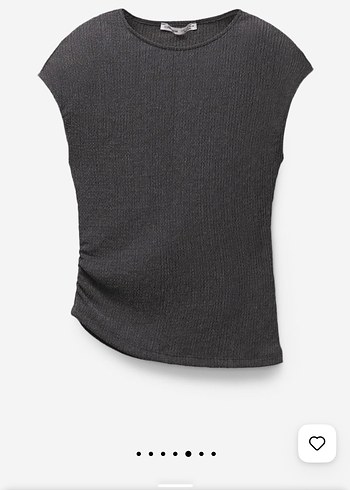 pull & bear Gri Keten Tişört