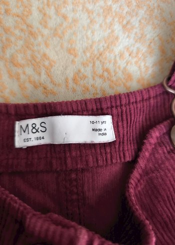 Bordo Düğmeli Askılı Kız Elbisesi - Görsel 4