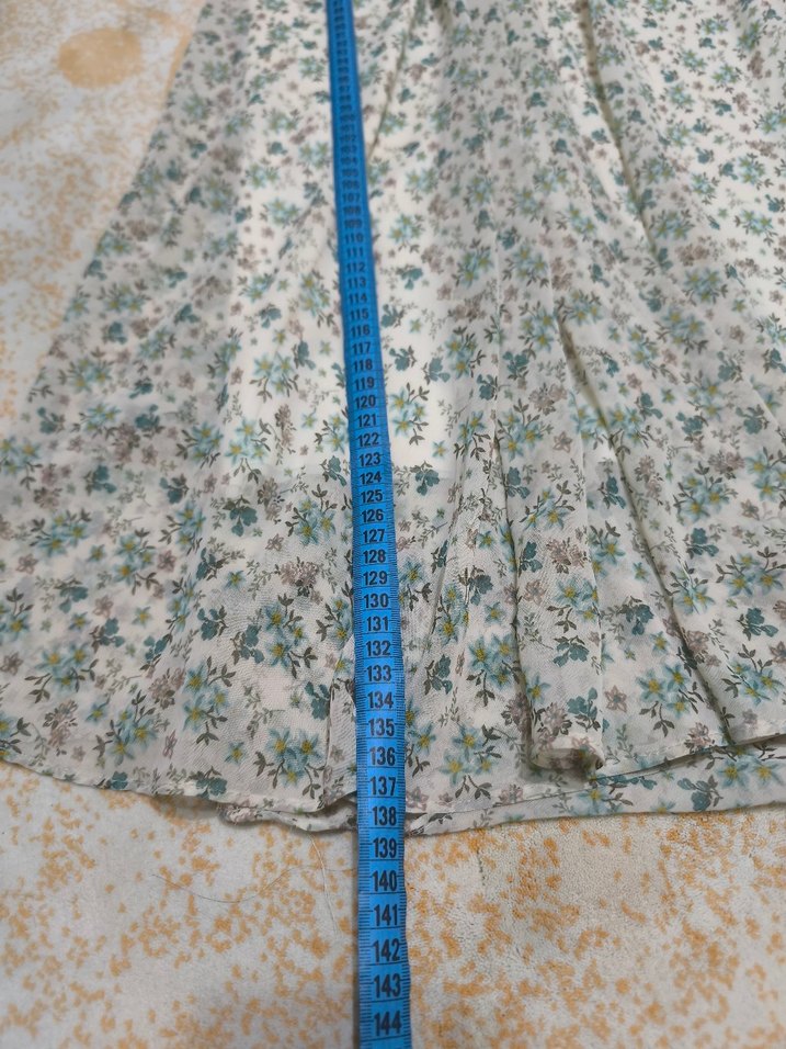 Beyaz Çiçekli Bohem Uzun Kollu Elbise - Görsel 4