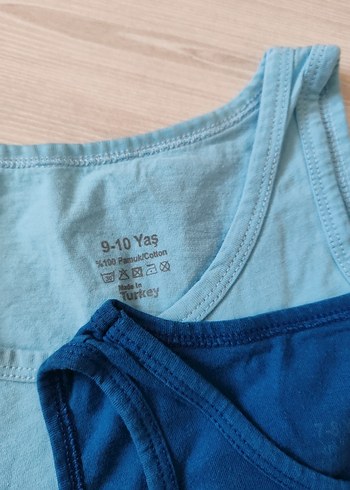 8 Yaş Beden gri Renk Gri ve Mavi Çocuk Atletleri 4'lü Set
