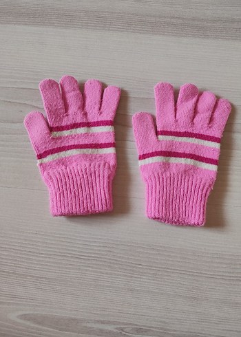 Kız Çocuk Pembe Örgü Eldiven