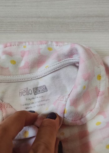6-9 Ay Beden pembe Renk Pembe Pastel Bebek Kız Takımı