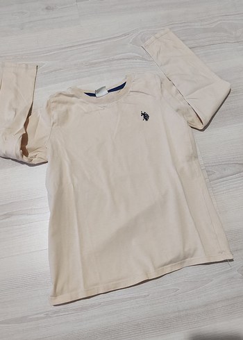 U.S Polo Assn. Bej Erkek Çocuk Uzun Kollu Polo Tişört