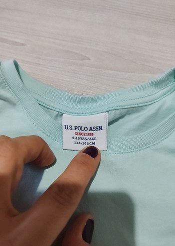 9 Yaş Beden mavi Renk Renkli Kısa Kollu Polo Tişört