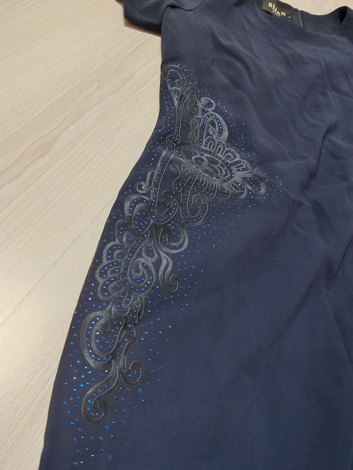 48 BEDEN LACİVERT ABIYE - Görsel 4