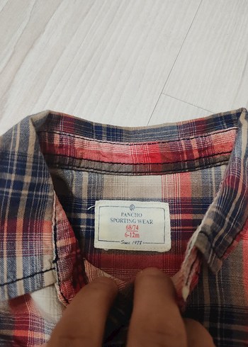 Erkek Bebek Kısa Kollu Kareli Gömlek - Görsel 4