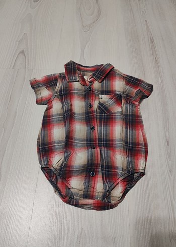 Erkek Bebek Kısa Kollu Kareli Gömlek - Görsel 3