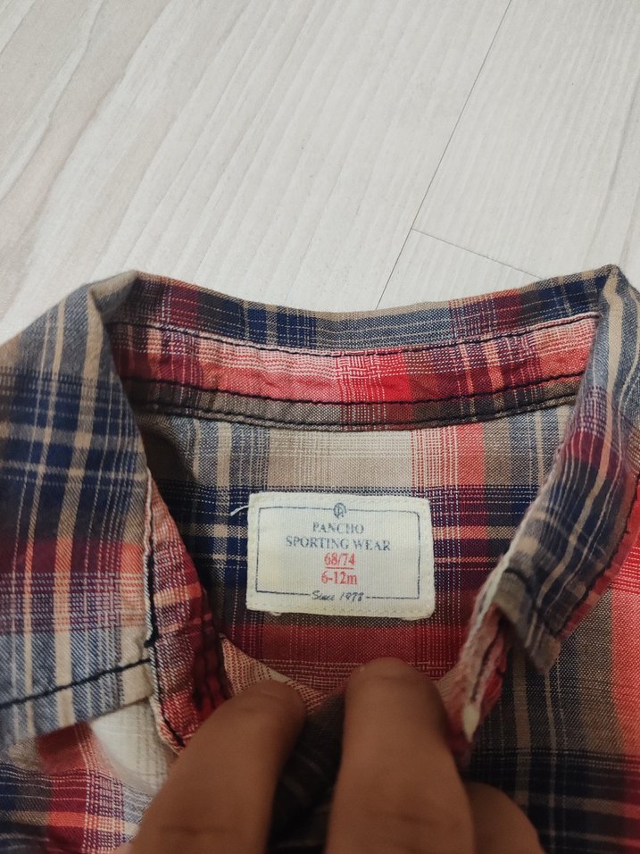 Erkek Bebek Kısa Kollu Kareli Gömlek - Görsel 4