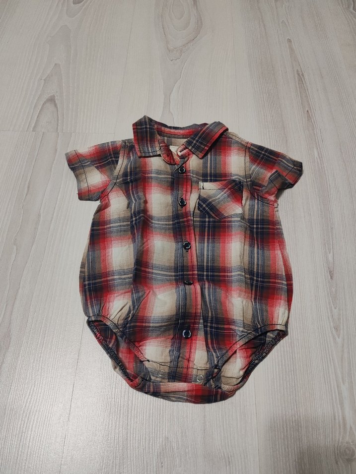 Erkek Bebek Kısa Kollu Kareli Gömlek - Görsel 3