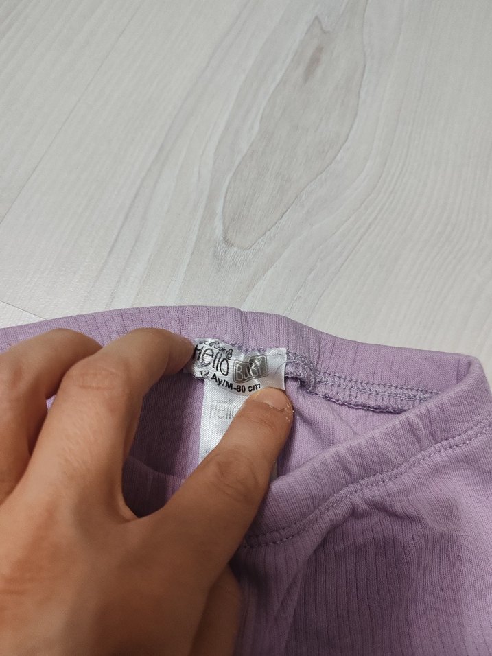 Kız Çocuk Fitilli Mor Tayt - Görsel 3