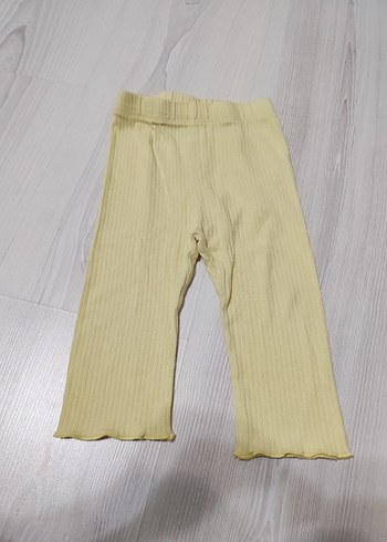 Kız Çocuk Bej Pliseli Keten Tayt - Görsel 3