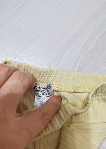 Kız Çocuk Bej Pliseli Keten Tayt - Görsel 4