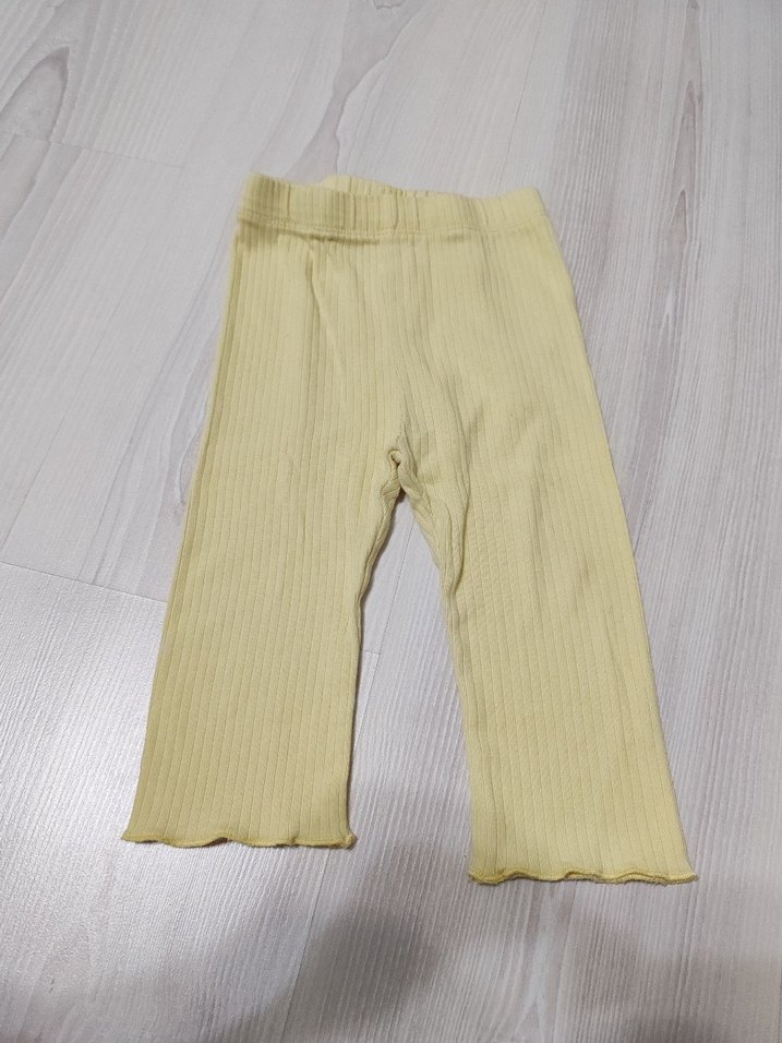 Kız Çocuk Bej Pliseli Keten Tayt - Görsel 3