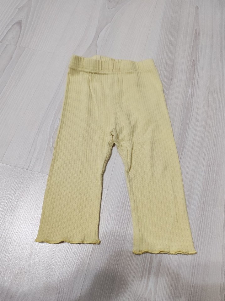 Kız Çocuk Bej Pliseli Keten Tayt - Görsel 2