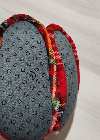 Nakışlı Kız Çocuk Kırmızı Sıcak Terlik - Görsel 3