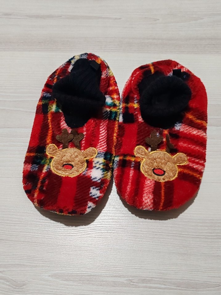 Nakışlı Kız Çocuk Kırmızı Sıcak Terlik - Görsel 2