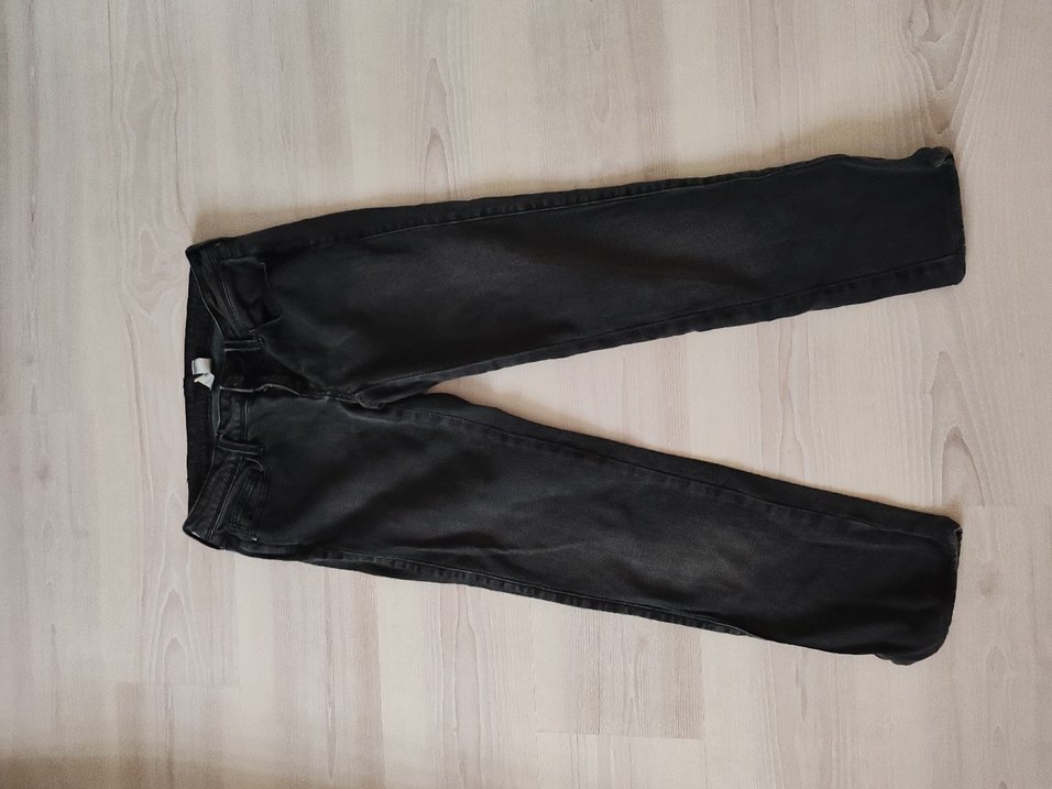 Siyah Dar Kesim Midi Kadın Kot Pantolon - Görsel 2