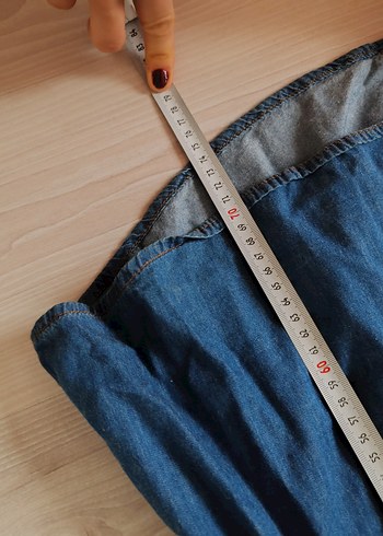 Düğmeli Uzun Kollu Denim Gömlek - Görsel 6