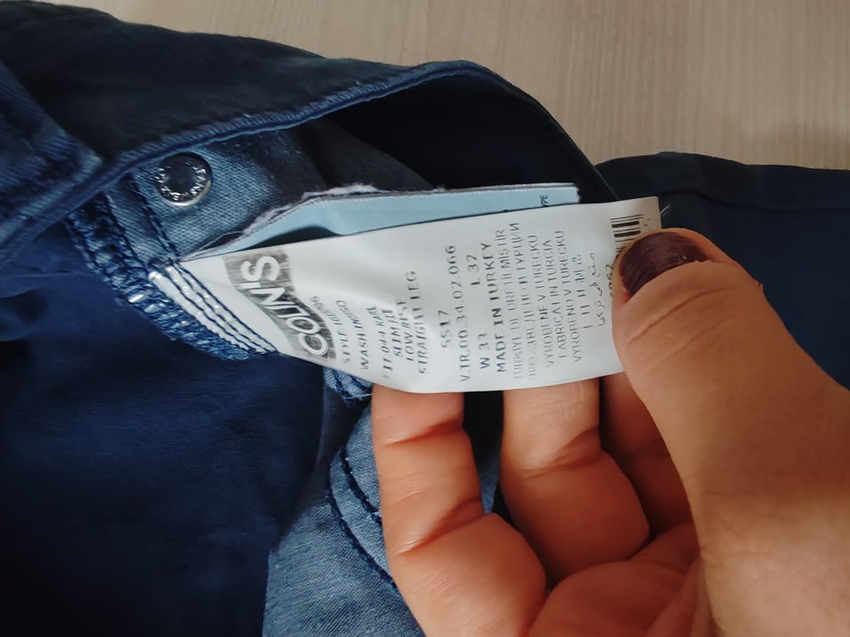 Erkek Lacivert Düğmeli Denim Pantolon - Görsel 4