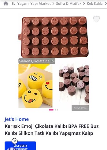 Silikon EMOJİ CIKOLATA buz kahve kalıbı - Görsel 5