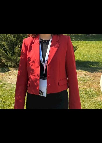 H&M kırmızı kadın blazer ceket