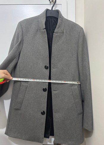 Gri Düğmeli Erkek Kaban - Görsel 3