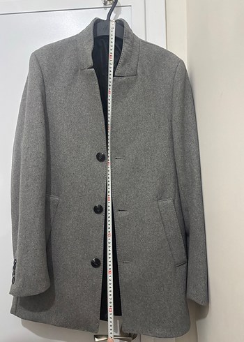 Gri Düğmeli Erkek Kaban - Görsel 2