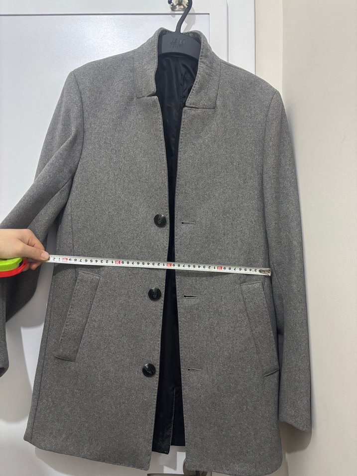 Gri Düğmeli Erkek Kaban - Görsel 3