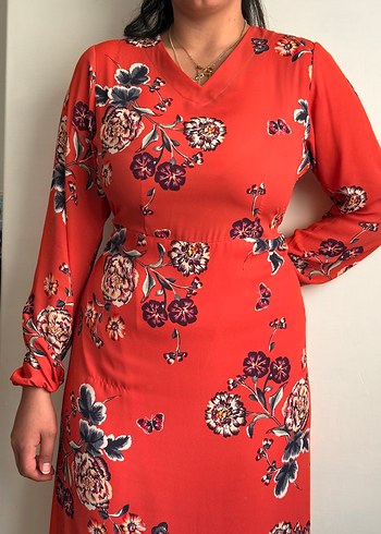 Özel tasarım dikilmiş Çiçekli uzun elbise - Görsel 2