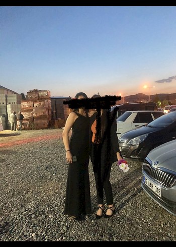 Siyah Straplez balık Mezuniyet Elbisesi - Görsel 2