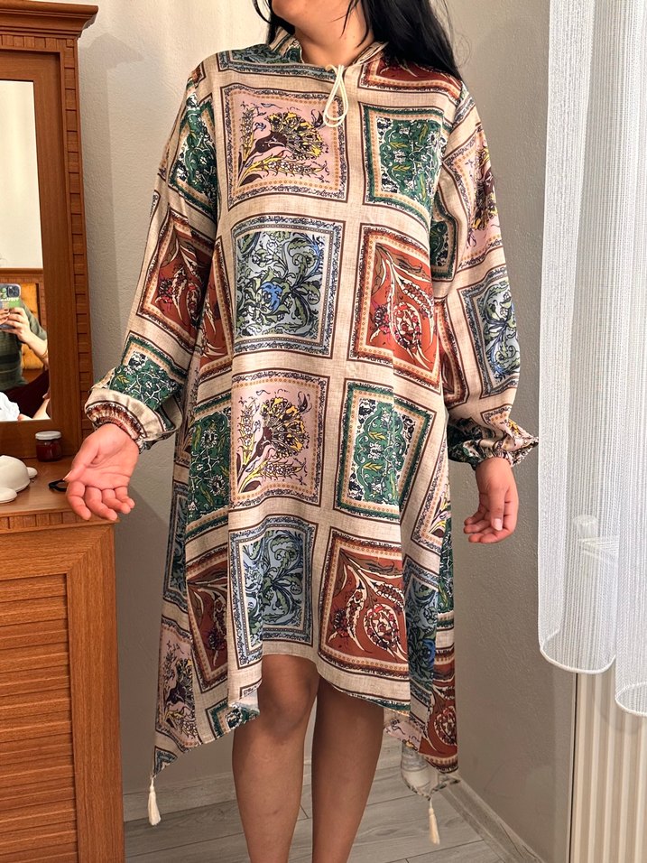 Bohem Çok Renkli Uzun Kollu Tunik - Görsel 2