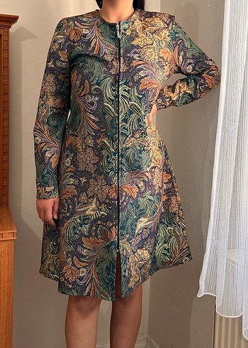 Bohem Desenli Uzun Kadın Kaban - Görsel 4