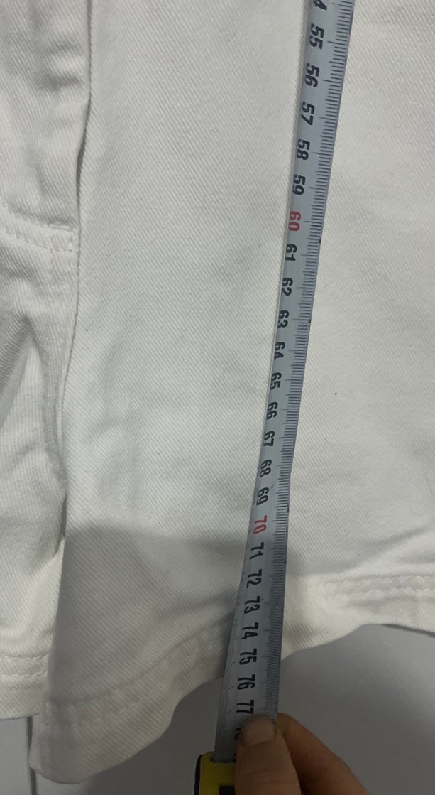 Beyaz Kemerli Keten Mini Tulum - Görsel 4