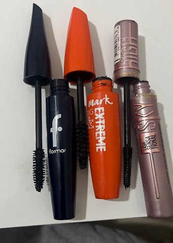 Siyah Maskara Seti - Flormar, Mark, Maybelline - Görsel 2