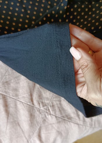 40 Beden twist Siyah Puantiyeli Uzun Kol tunik