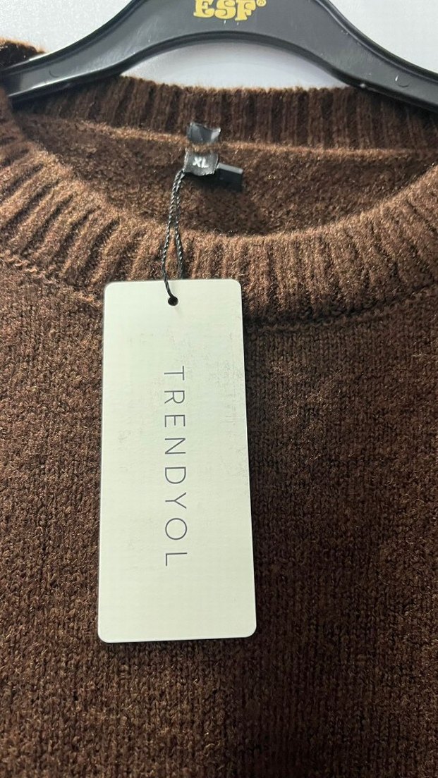 Kadın Kahverengi Yün Kazak - Görsel 2