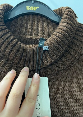 Kahverengi Balıkçı Yaka Triko Kadın Kazak - Görsel 2