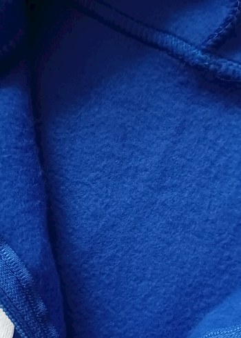 kadın erkek Kapüşonlu Fermuarlı Mavi Sweatshirt - Görsel 2