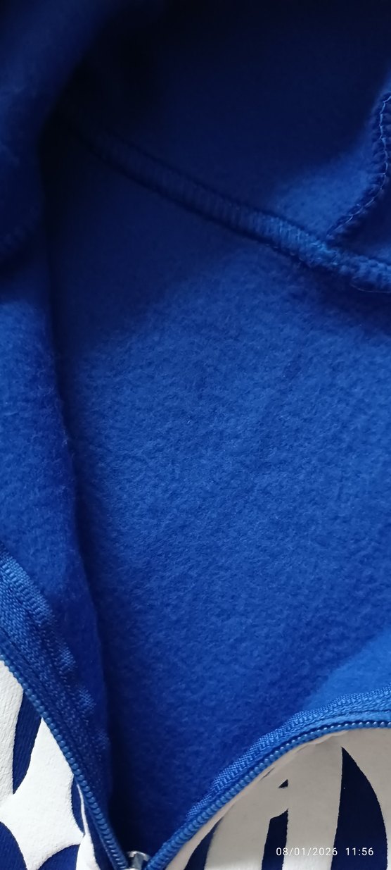 kadın erkek Kapüşonlu Fermuarlı Mavi Sweatshirt - Görsel 2