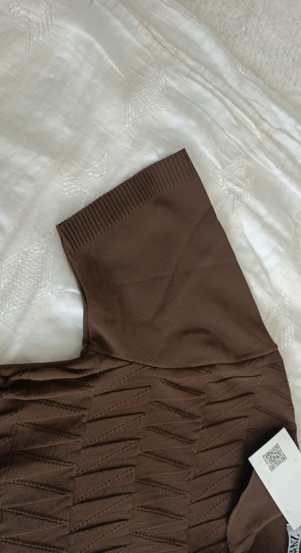 Zara Kahverengi Pilili V Yaka Erkek Polo Tişört - Görsel 5