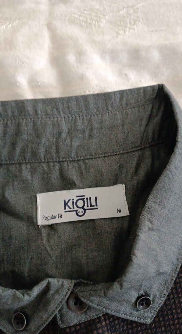 Gri  kahve rengi karışık Erkek Uzun Kollu Polo Tişört - Görsel 3