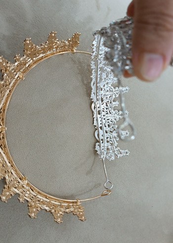 Diger İşlemeli Altın ve gümüş Renkli Gelin Aksesuarı - Görsel 9