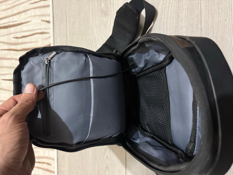 Kahverengi Erkek Omuz Çantası Kilitli USB şarjlı - Görsel 3