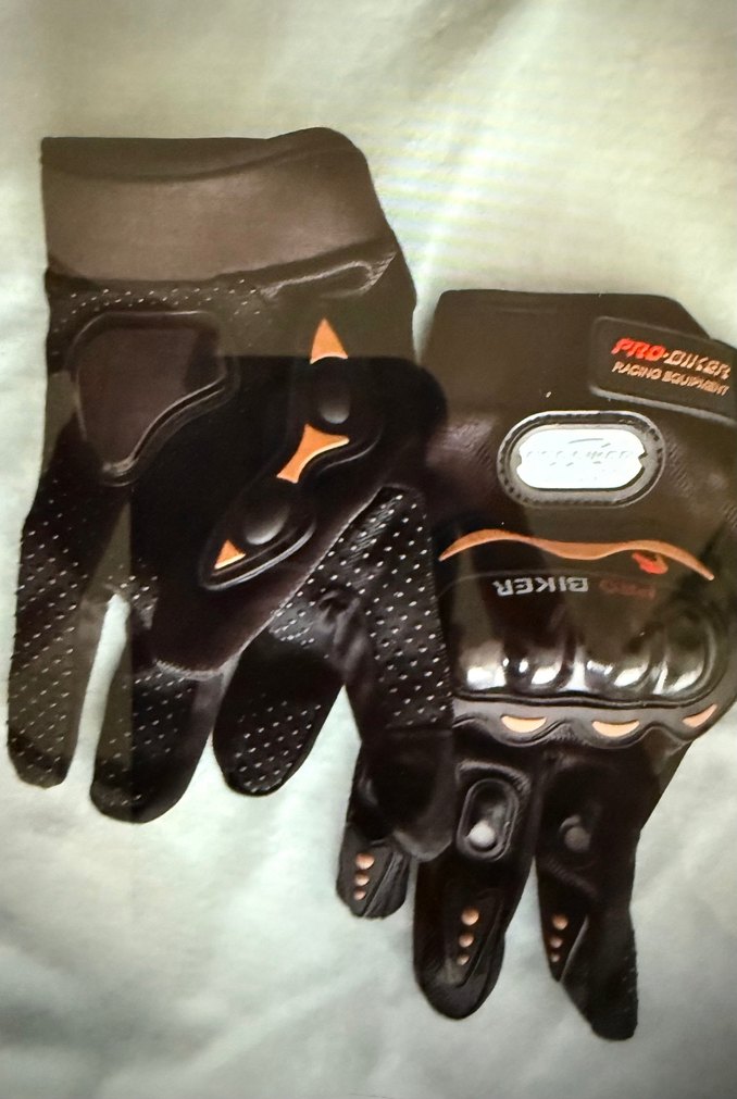 Siyah Desenli Erkek Motosiklet Eldiveni - Görsel 2