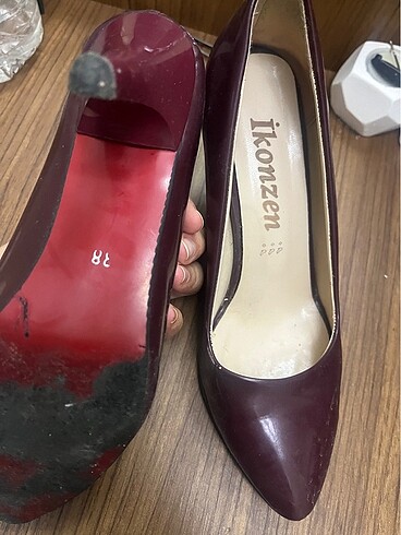 38 Beden Bordo topuklu ayakkabı