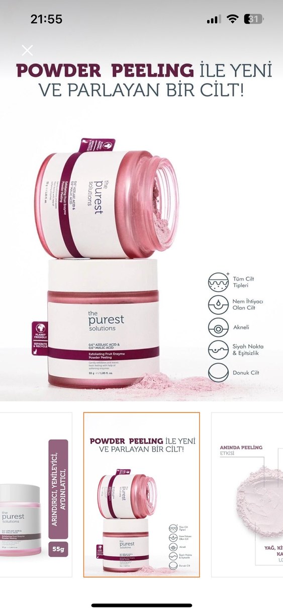 The Purest Solutions Kadın powder peeling - Görsel 3