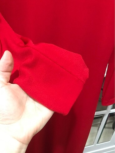 Degaje yaka dekoltelı elbise - Görsel 2