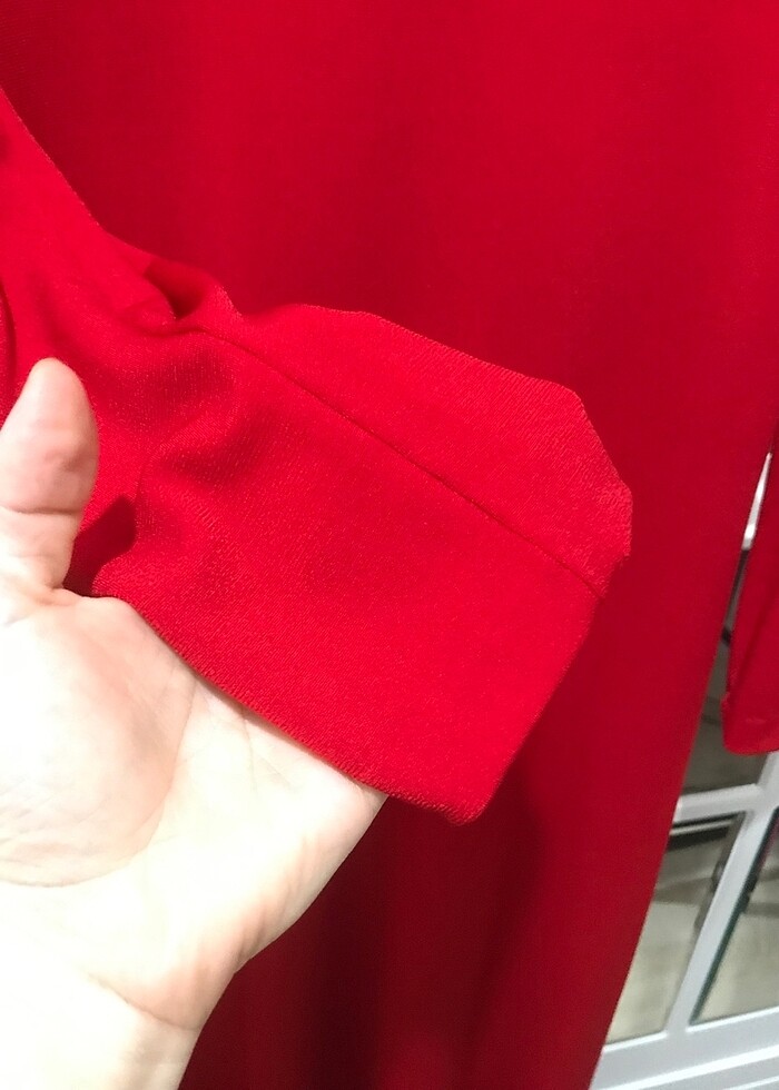 Degaje yaka dekoltelı elbise - Görsel 2