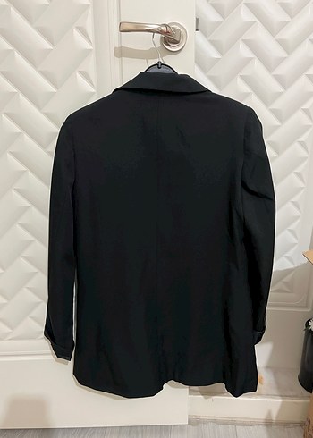 Düğmeli Siyah Kadın Blazer Ceket - Görsel 3